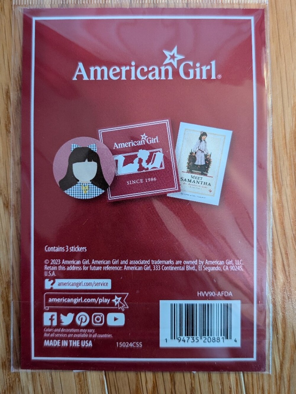 American Girl Vinyl Sticker Pack - Samantha Parkington (Historical Characters) - Picture 2 of 2